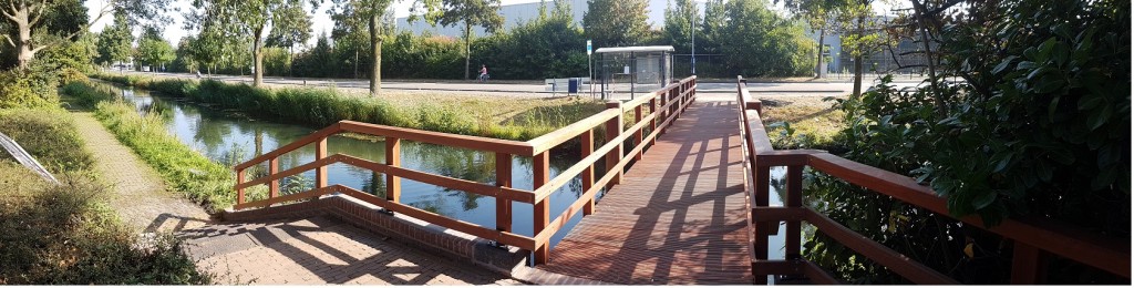 Het vernieuwde bruggetje tussen de Hervensebaan en de Vijfde Herven.